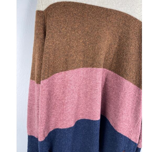 Madewell‎ Stripe Print Cozy Short Walker Cardigan Sweater Size Medium - Picture 4 of 10